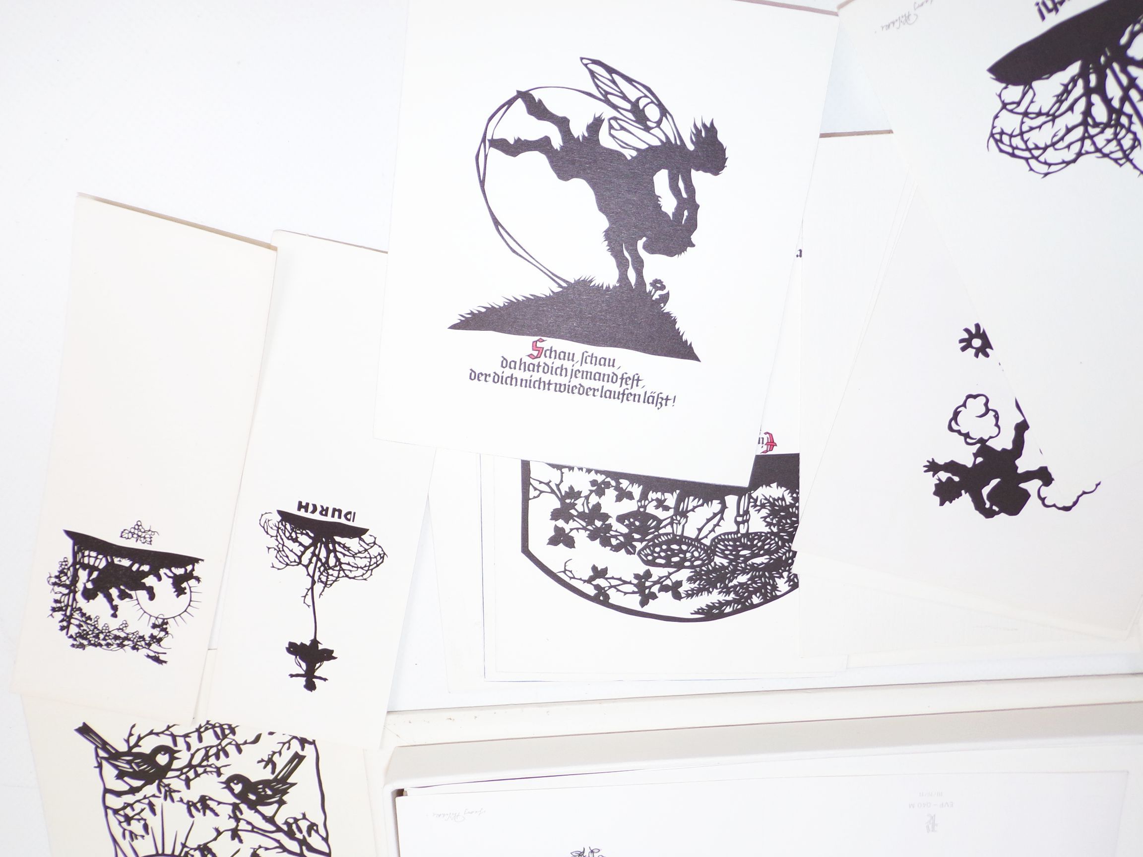 Plischke Scherenschnitt Klaus Pfleumer Zittau Briefpapier Postkarten 