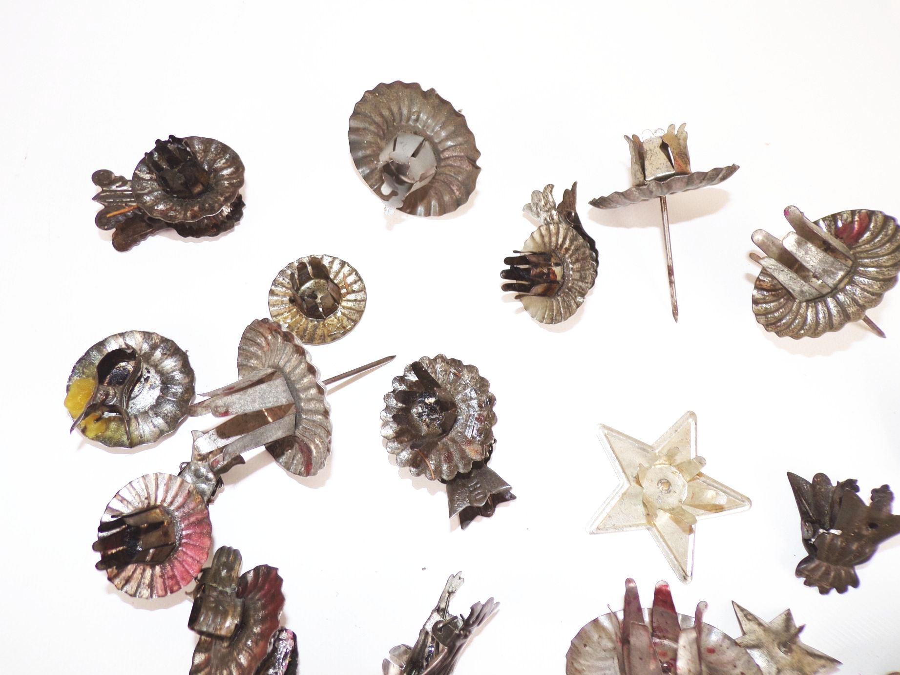 Konvolut alte Kerzenhalter Christbaumschmuck Zwicker Antik Metall Konvolut alte Kerzenhalter Christbaumschmuck Zwicker Antik Metall