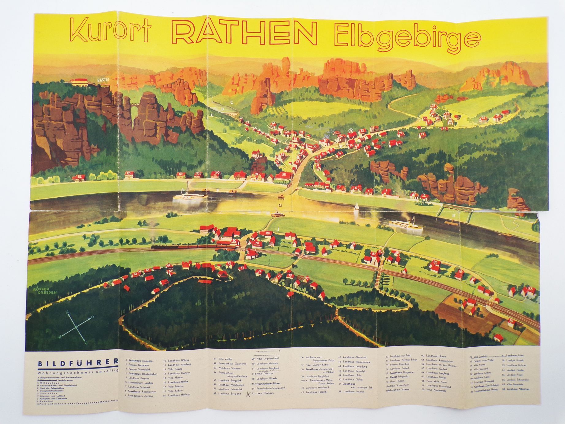 Prospekt Kurort Rathen Sächsische Schweiz um 1930