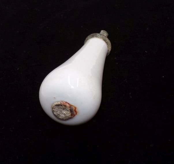 Alter WC Griff mit Reklame Schubert und Barsch Dresden um 1910 Klosett Porzellan