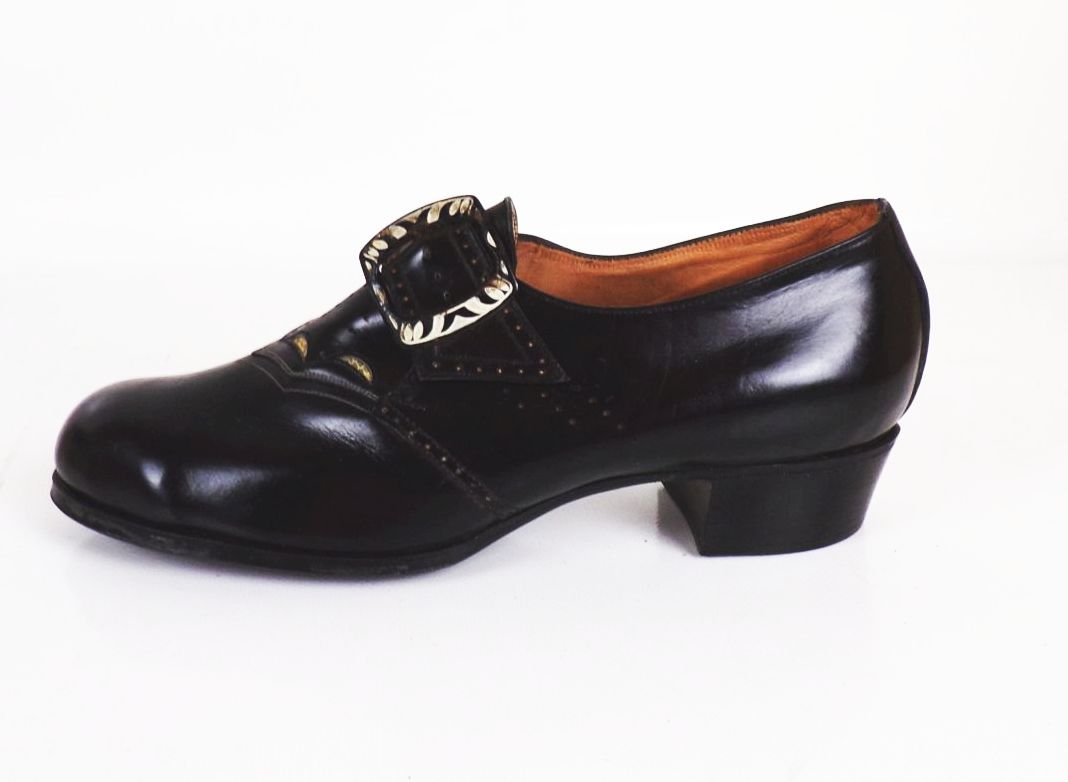 Alte Spangenschuhe Mädchen Damenschuhe Größe 34 Leder NOS vintage 