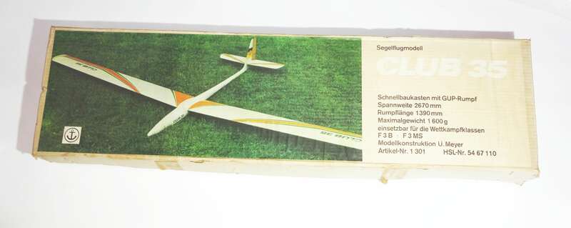 DDR Segelflugmodell Club 35 VEB Anker Eisfeld XL Spannweite 2670 mm OVP Modellbau
