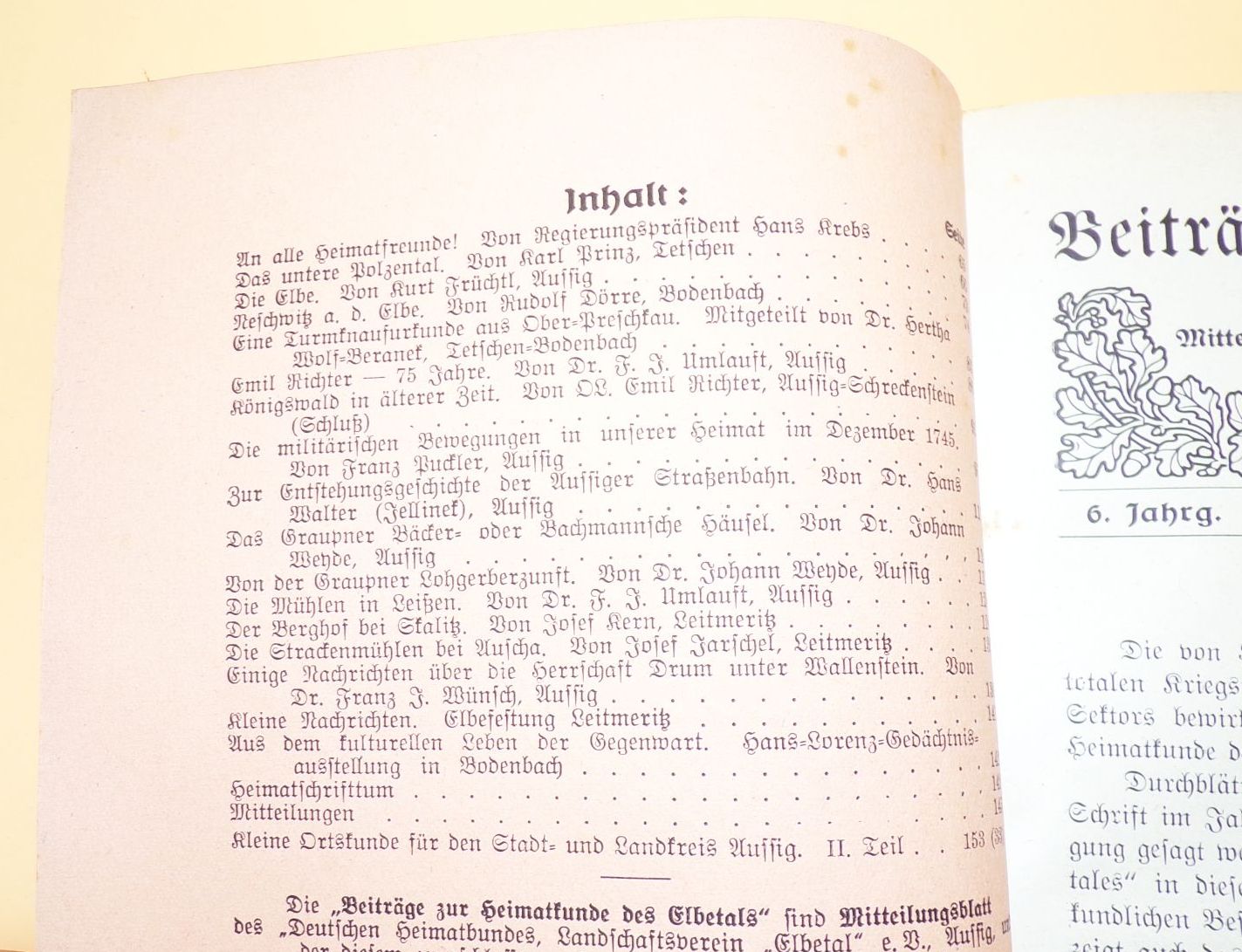 Beiträge zur Heimatkunde des Elbetales Böhmen 2 Heft 1944 Beiträge zur Heimatkunde des Elbetales Böhmen 2 Heft 1944