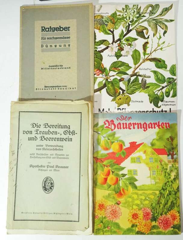 Garten Blumen Pflanzen Düngung Obstbau alte Bücher