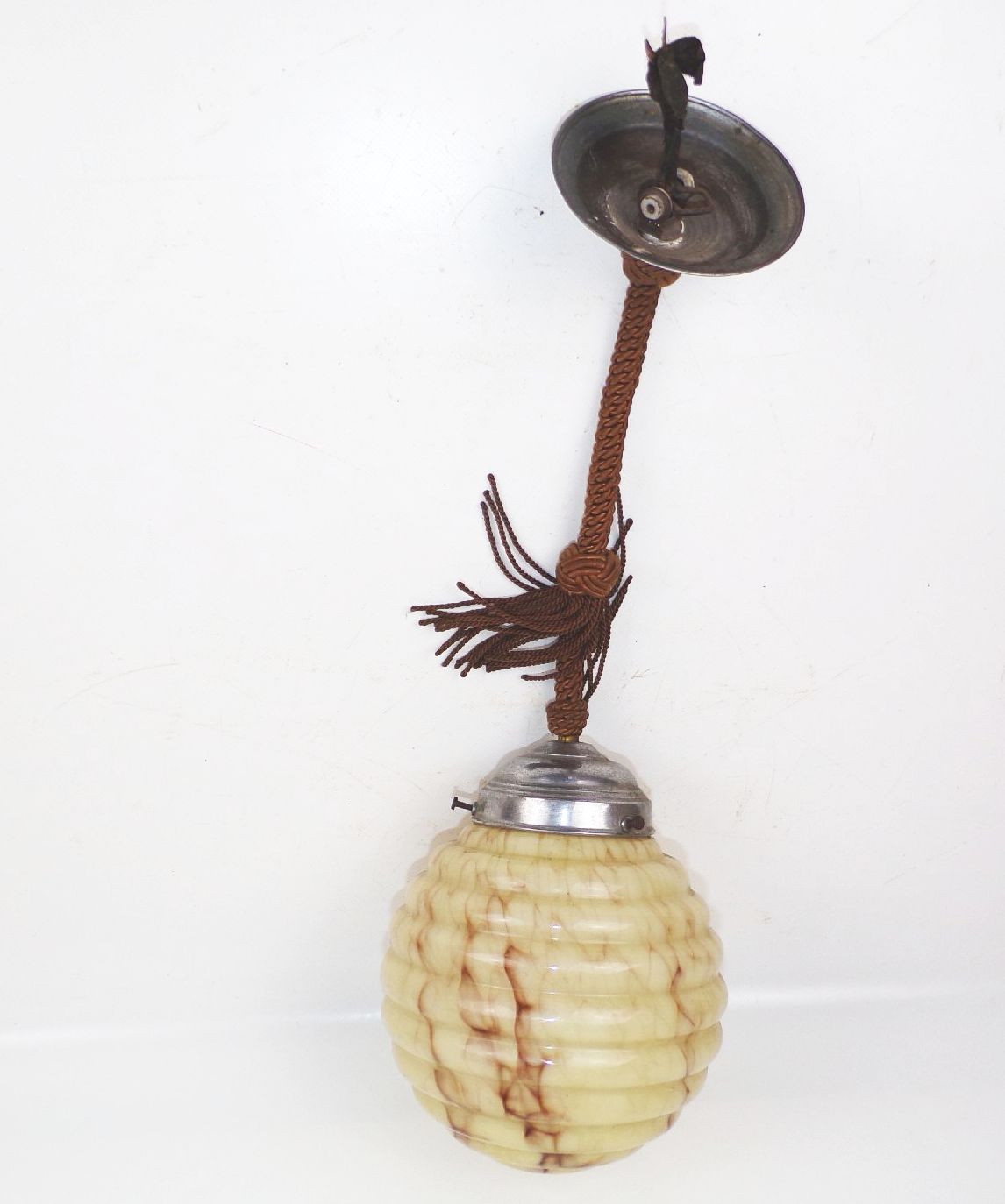 Alte Lampe Art Deco Deckenleuchte Marmor Design 1930 er Vintage Kugelleuchte 