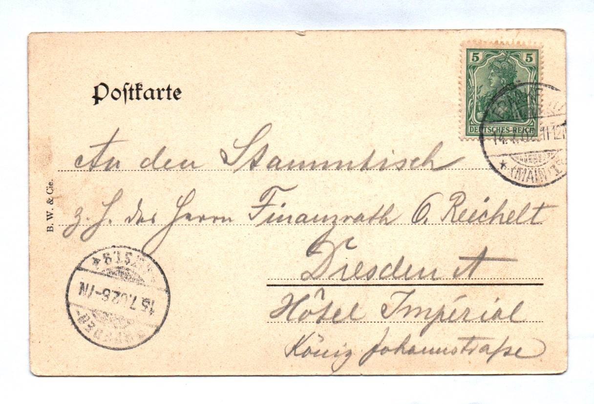 Ak Gruss aus dem Hotel Englischen Hof Frankfurt DR 1902 Hessen Ak Gruss aus dem Hotel Englischen Hof Frankfurt DR 1902 Hessen