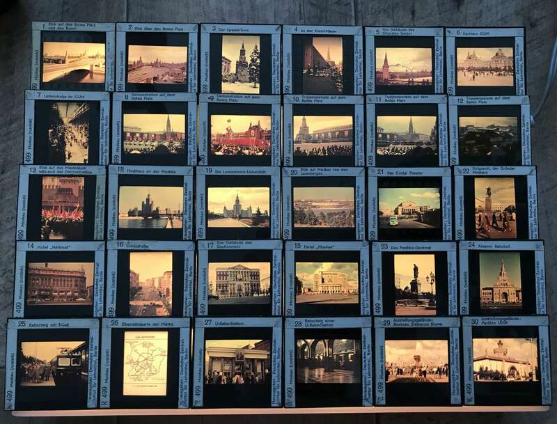 Dias alte Lehrmittel Sowjetunion Deutschland Glasdias