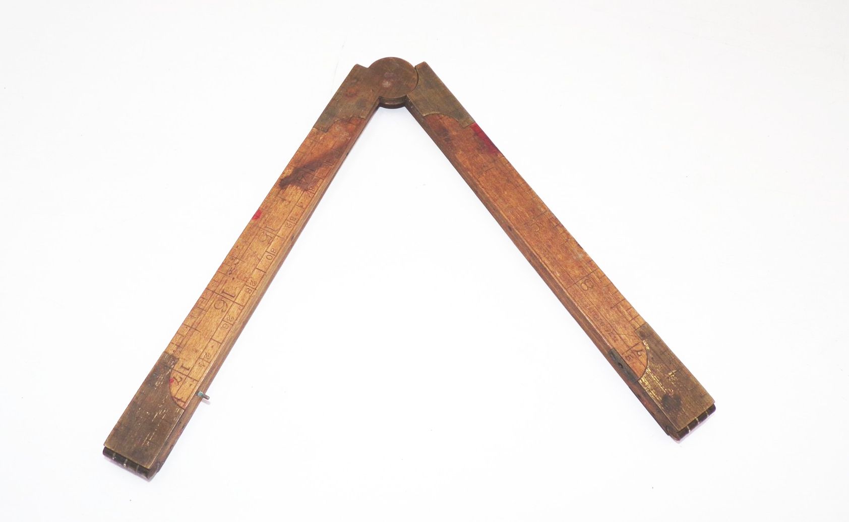 Altes Lineal Faltbar Holz Messing Antik Altes Lineal Faltbar Holz Messing Antik