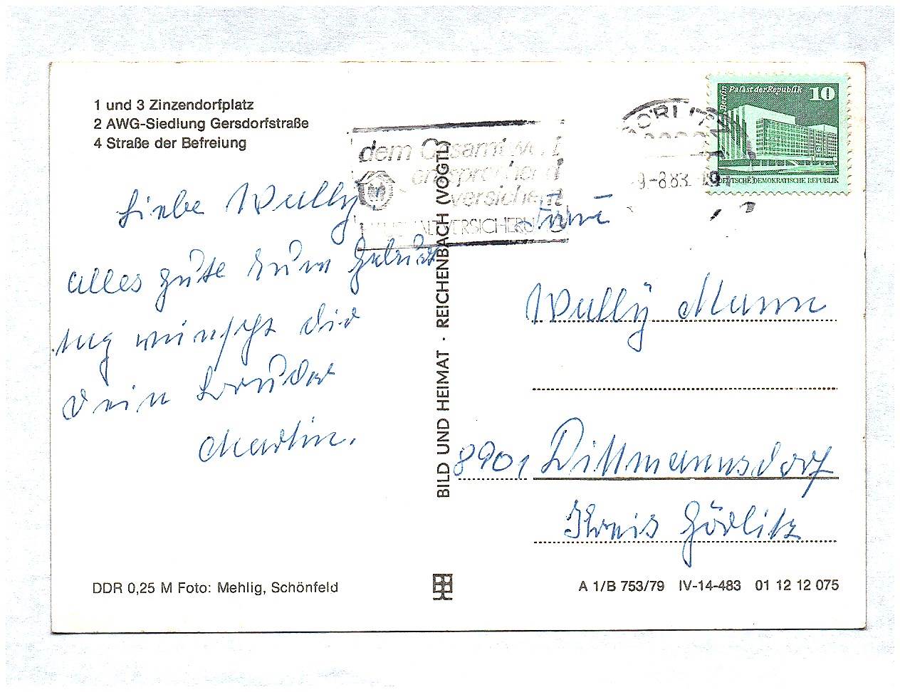 Ansichtskarte Niesky Oberlausitz Straße der Befreiung AWG Siedlung Gersdorfer Straße DDR 1983 Ansichtskarte Niesky Oberlausitz Straße der Befreiung AWG Siedlung Gersdorfer Straße DDR 1983