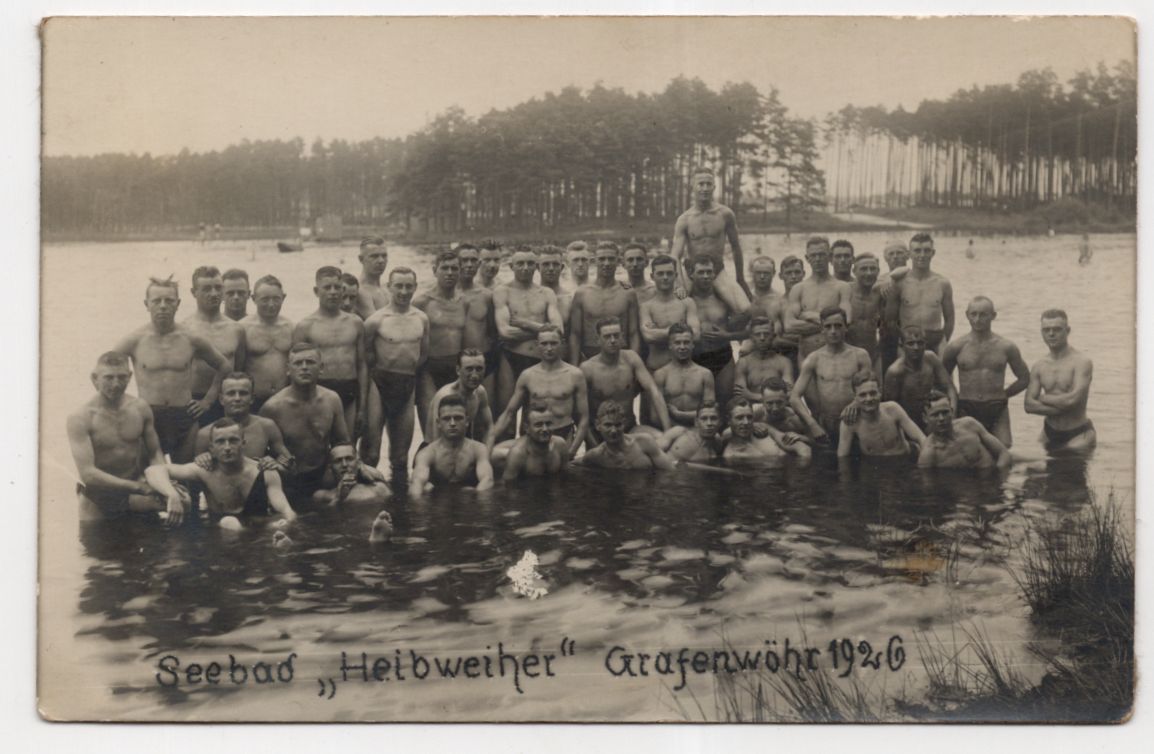 Foto Seebad Heibweiher Grafenwöhr 1926 halbnackte Männer gay