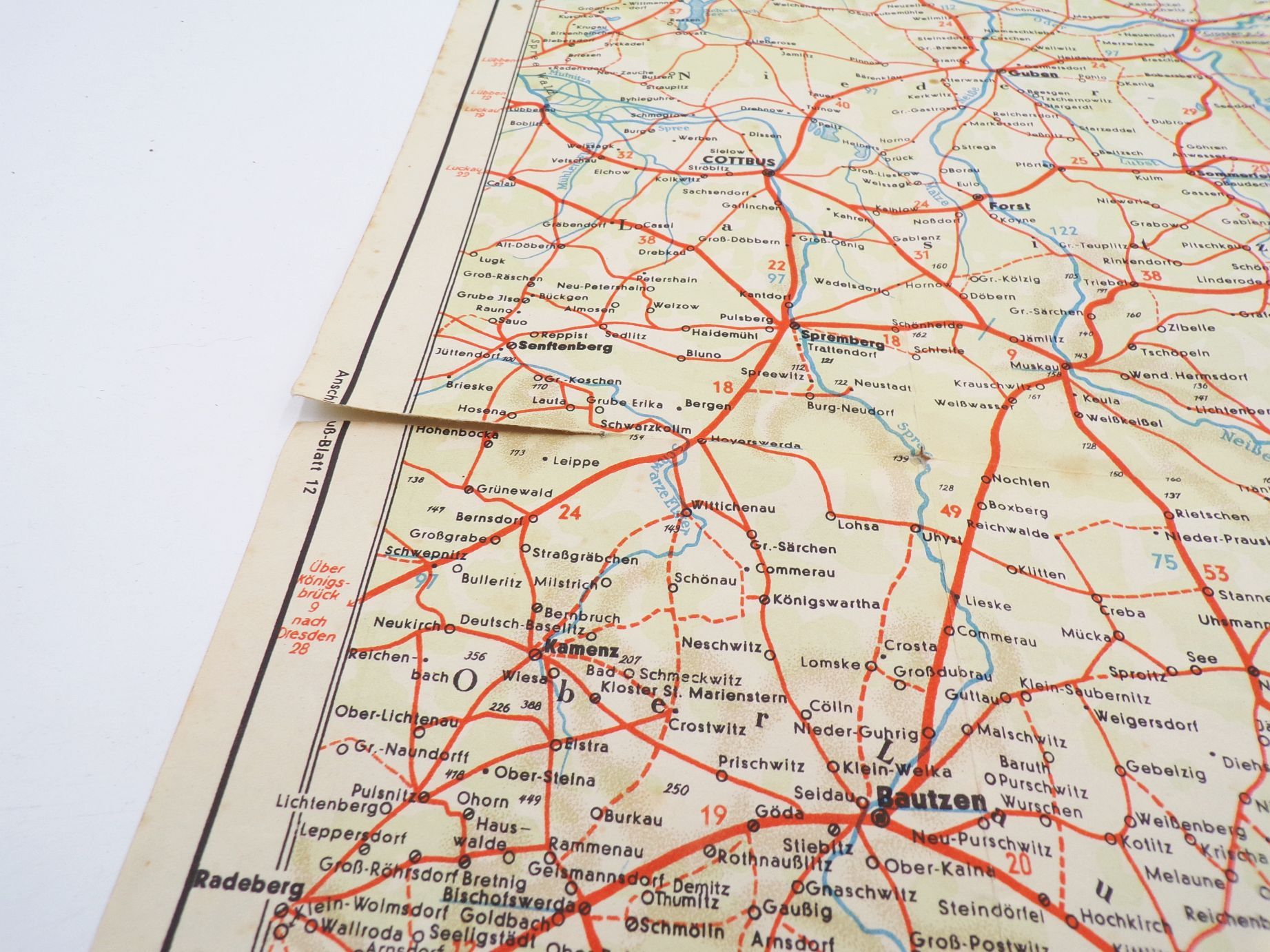 Shell Straßenkarte 13 Sachsen Niederschlesien alte Landkarte