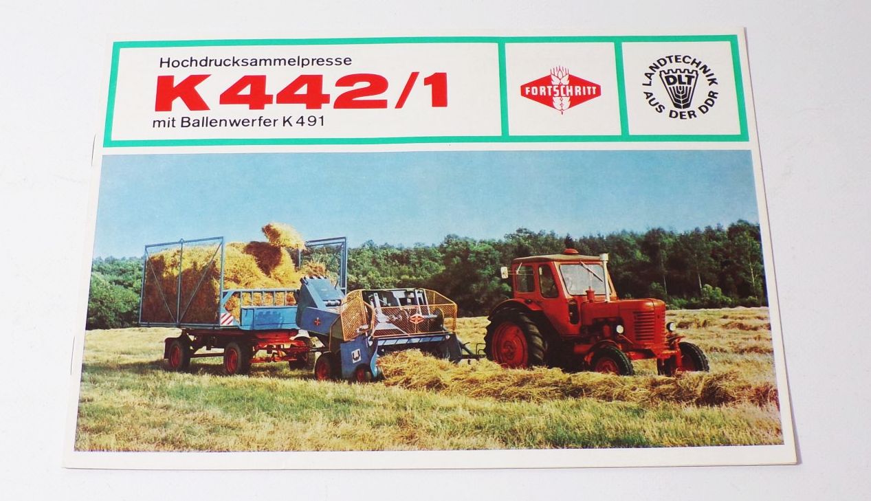 Hochdrucksammelpresse K442/1 mit Ballenwerfer K491 Fortschritt DDR 1969