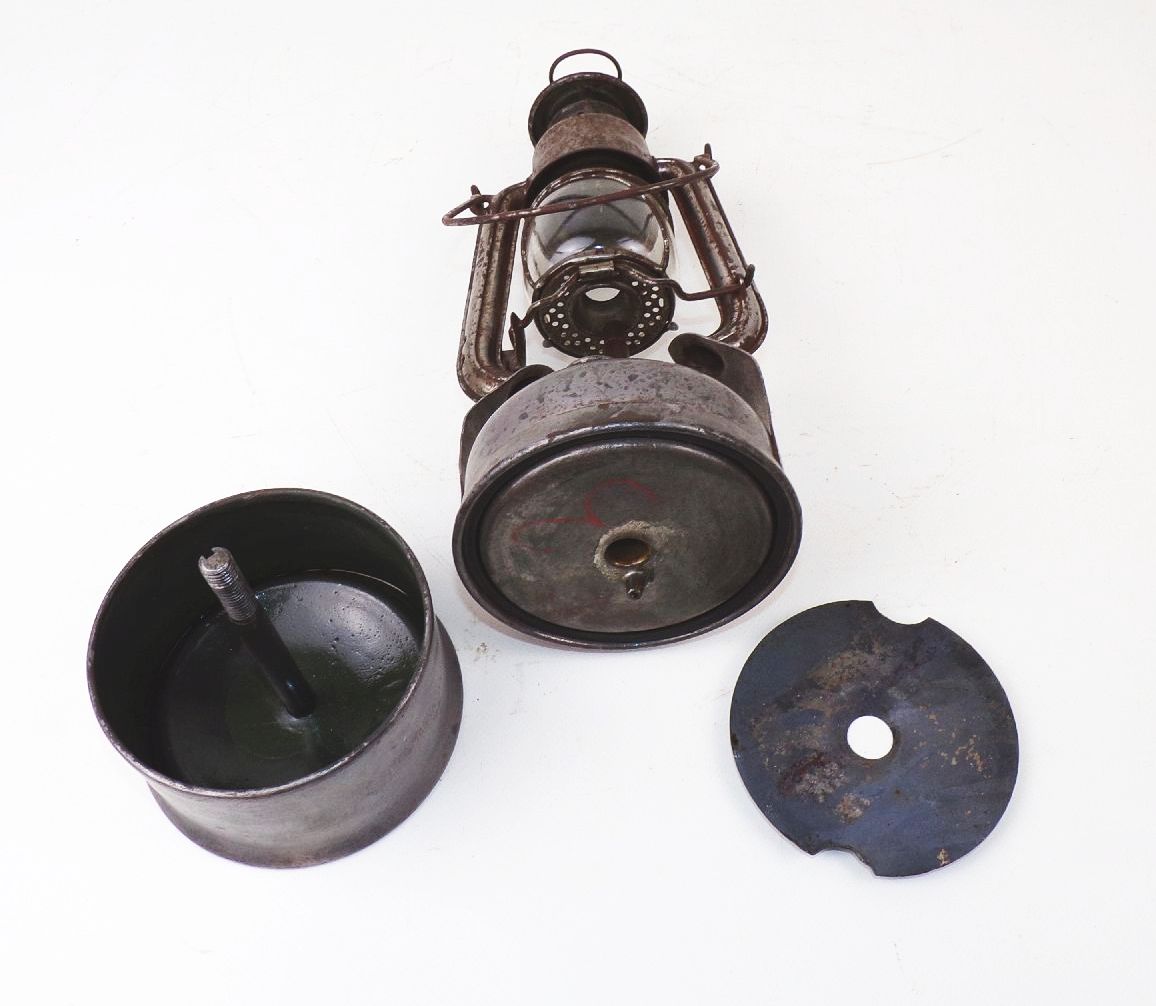 Alte Karbid Lampe Friemann u Wolf Zwickau Feuerhand Glas RAD Militär 2 Wk