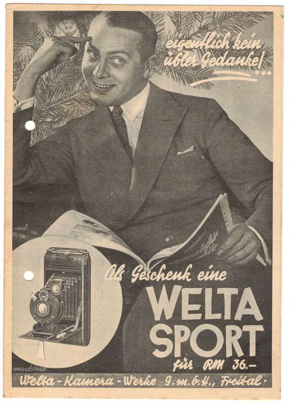 Reklame Prospekt Welta Sport 1930er Kamera Radial Watson !