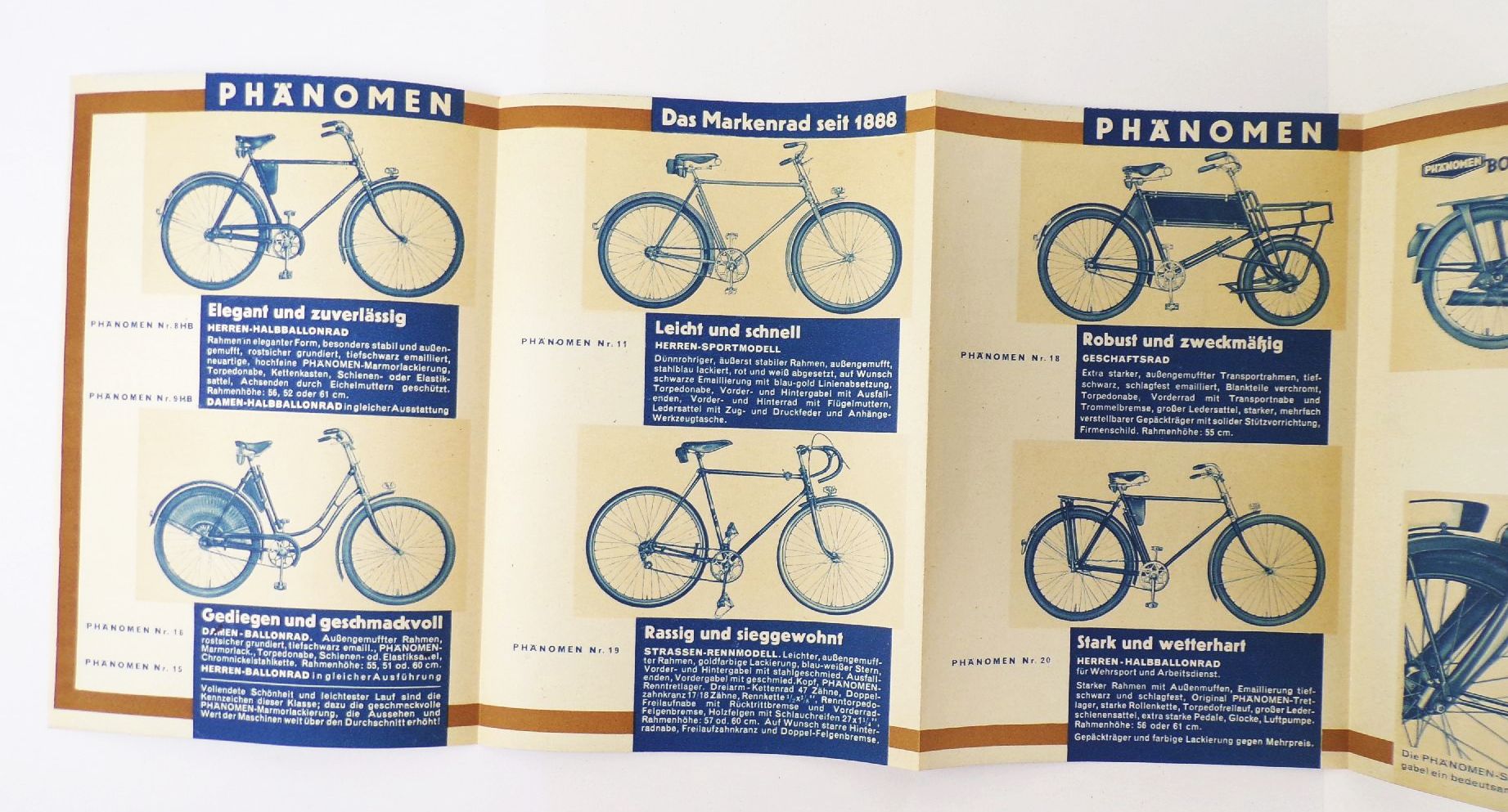 Phänomen Fahrrad Prospekt 1938 Bob Motorrad Oldtimer 