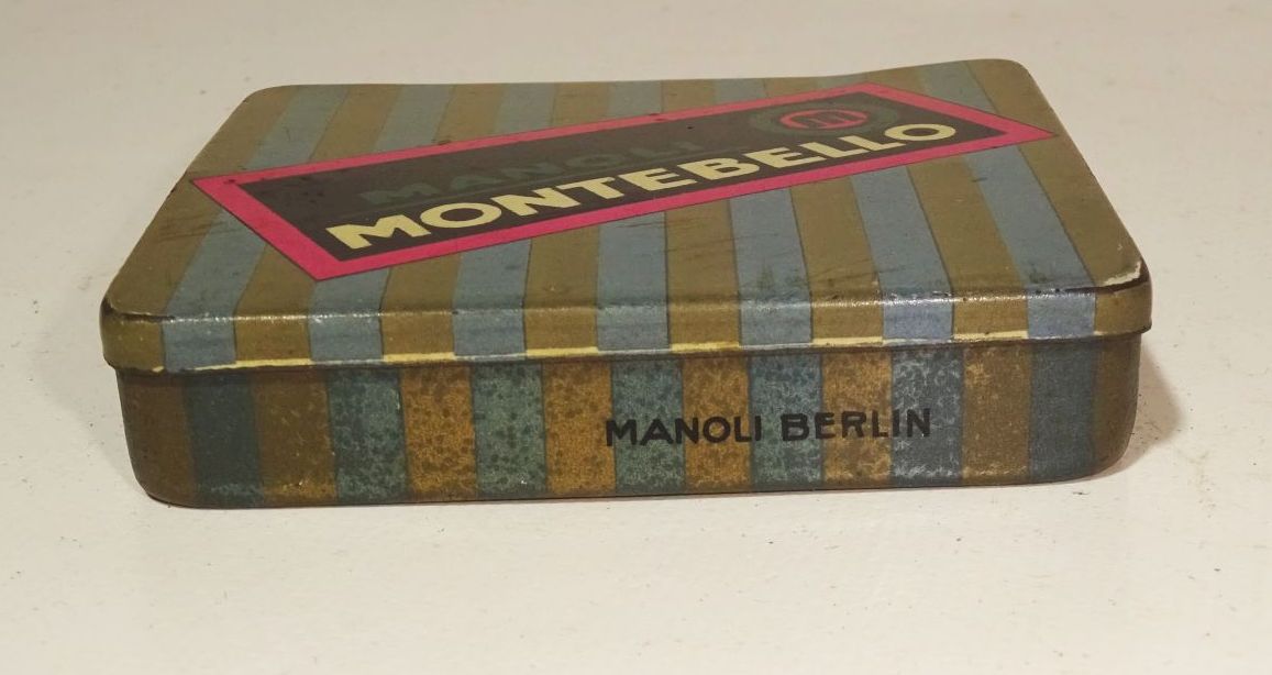 Manoli Montebello Berlin Zigarettendose 1920er Blechdose 