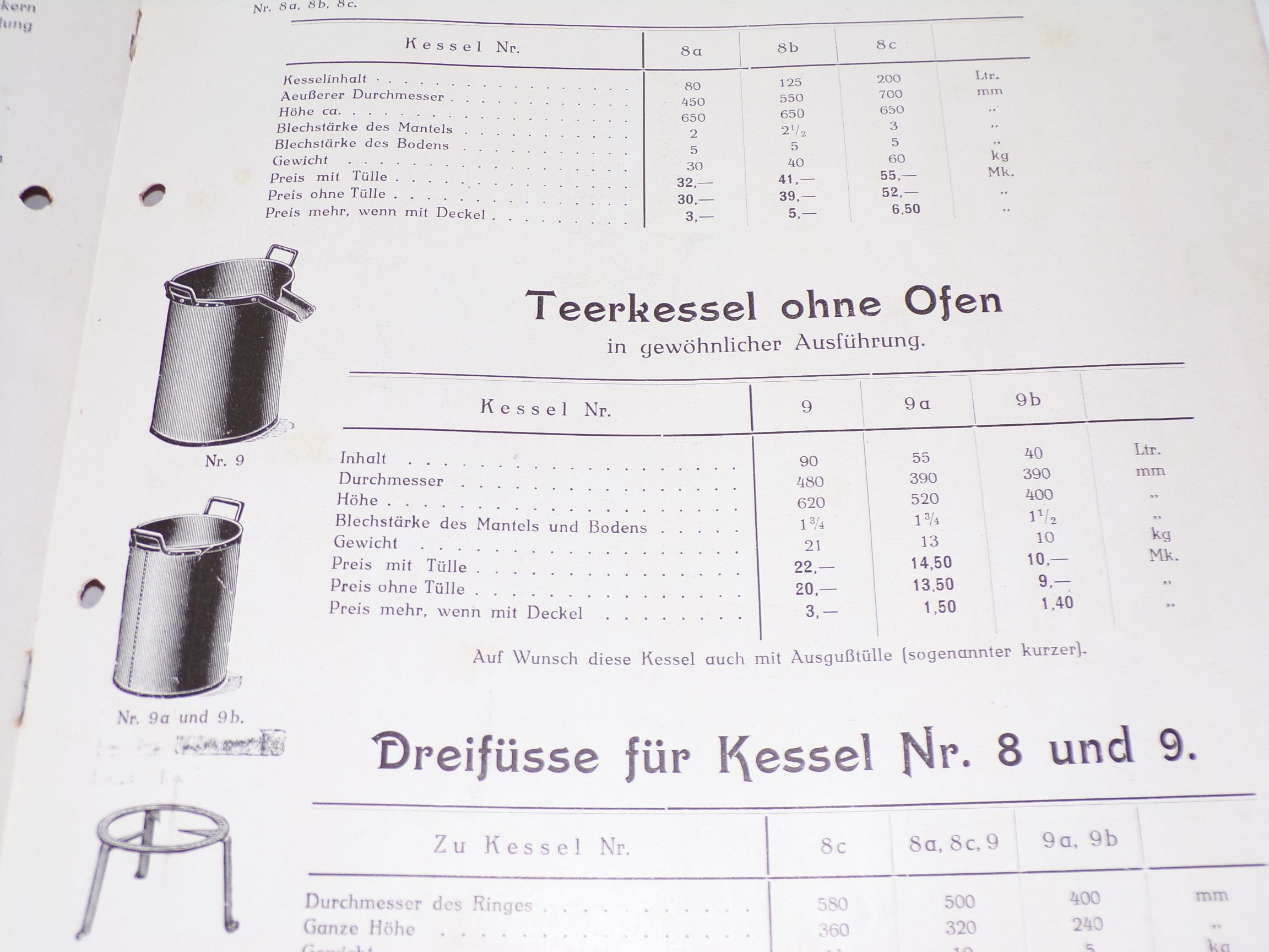 Alte Prospekte Teeröfen und Kessel Günther Neusalza Spremberg um 1910 