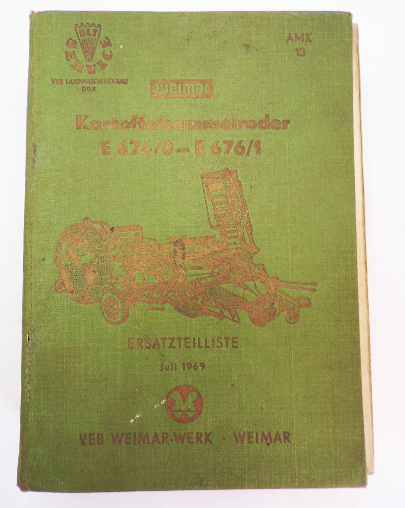 Ersatzteilliste Kartoffelsammelroder E676 0 VEB Weimar Werk Landmaschinenbau 