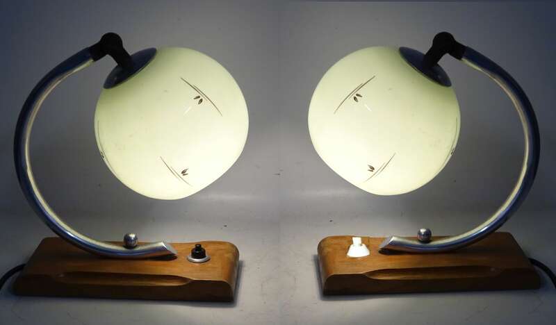 Kugellampen Nachttischlampen DDR Set Paar Tischlampen Leuchten Vintage 