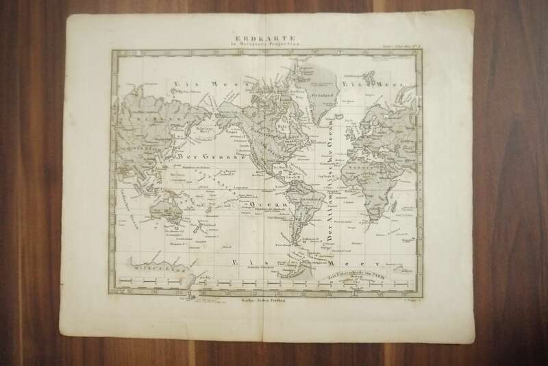 Erdkarte Gotha Justus Perthes 33x25cm Landkarte 