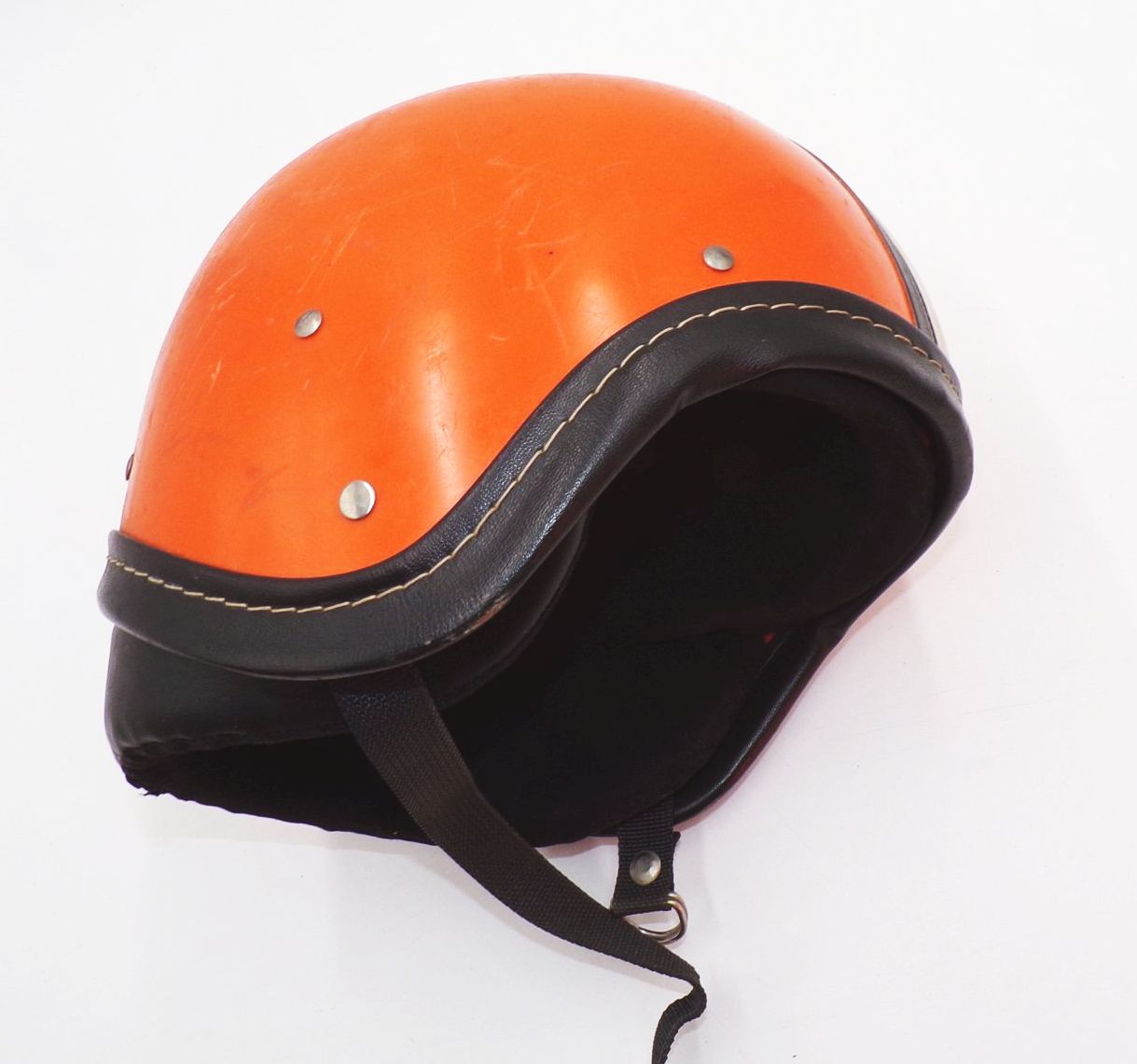 Halbschale Moped Helm Orange Größe 59 Sturzhelm Retro Vintage 