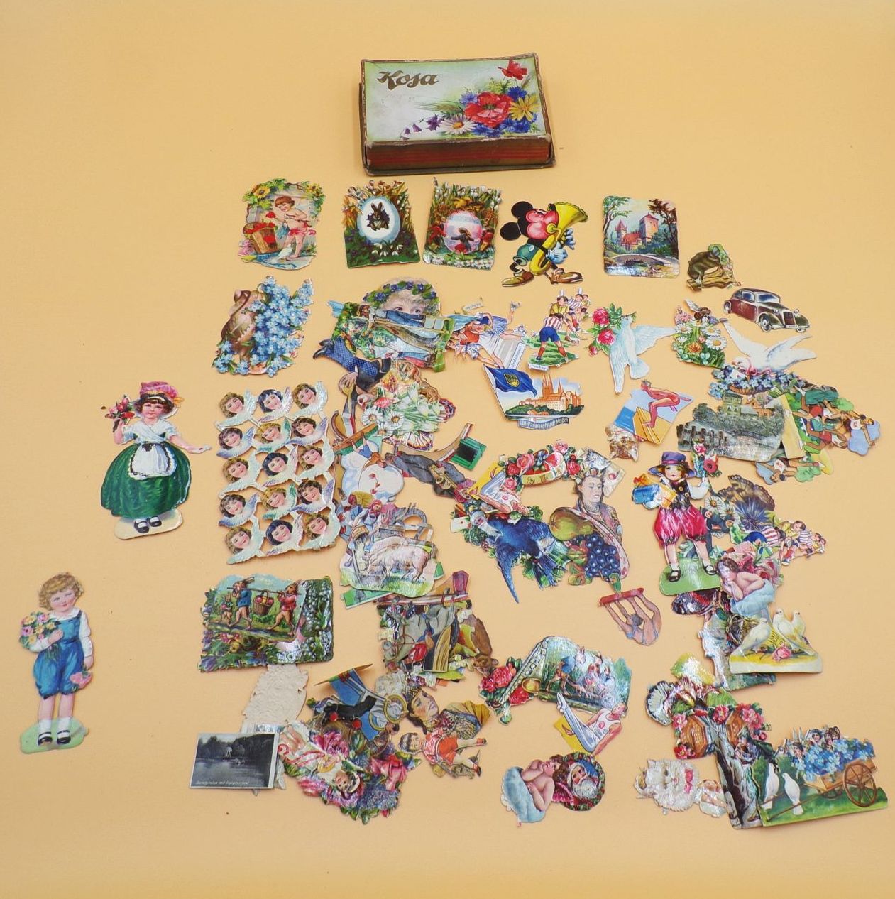 Konvolut alter Oblaten Stammbuchbilder 