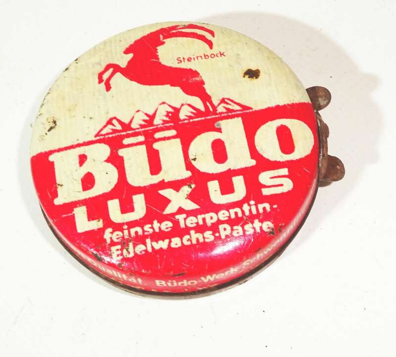 Alte Blechdose Büdo Luxus Edelwachs Paste Schwenningen 1930er 