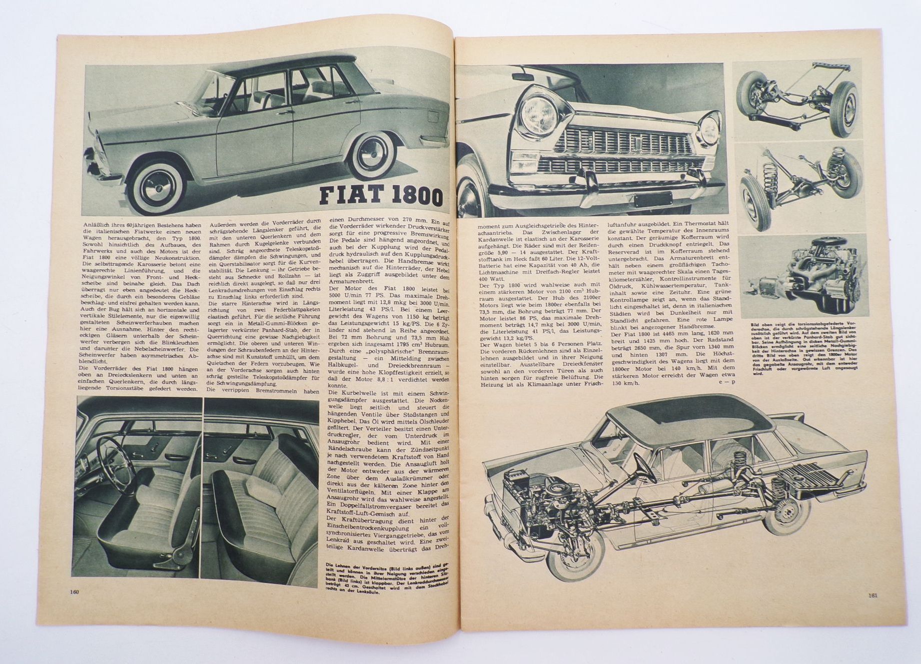 Der deutsche Straßenverkehr Heft 5 Mai 1959 Fiat 1800 DR50 Typ D Der deutsche Straßenverkehr Heft 5 Mai 1959 Fiat 1800 DR50 Typ D