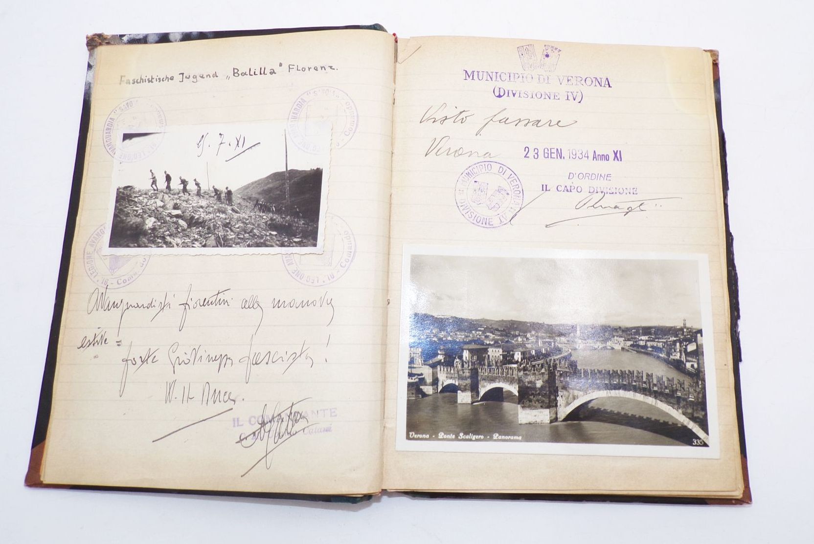 Reisetagebuch Italien 1933 Drittes Reich handgeschrieben mit Postkarten Fotos und Ausschnitten Reisetagebuch Italien 1933 Drittes Reich handgeschrieben mit Postkarten Fotos und Ausschnitten