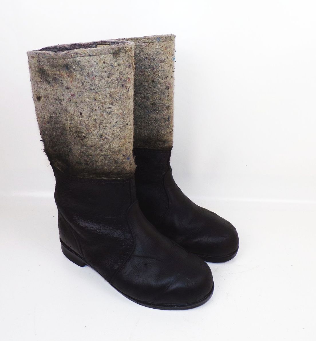 DDR Winterstiefel Größe 40 Schwarz Grau Filz Retro Vintage 