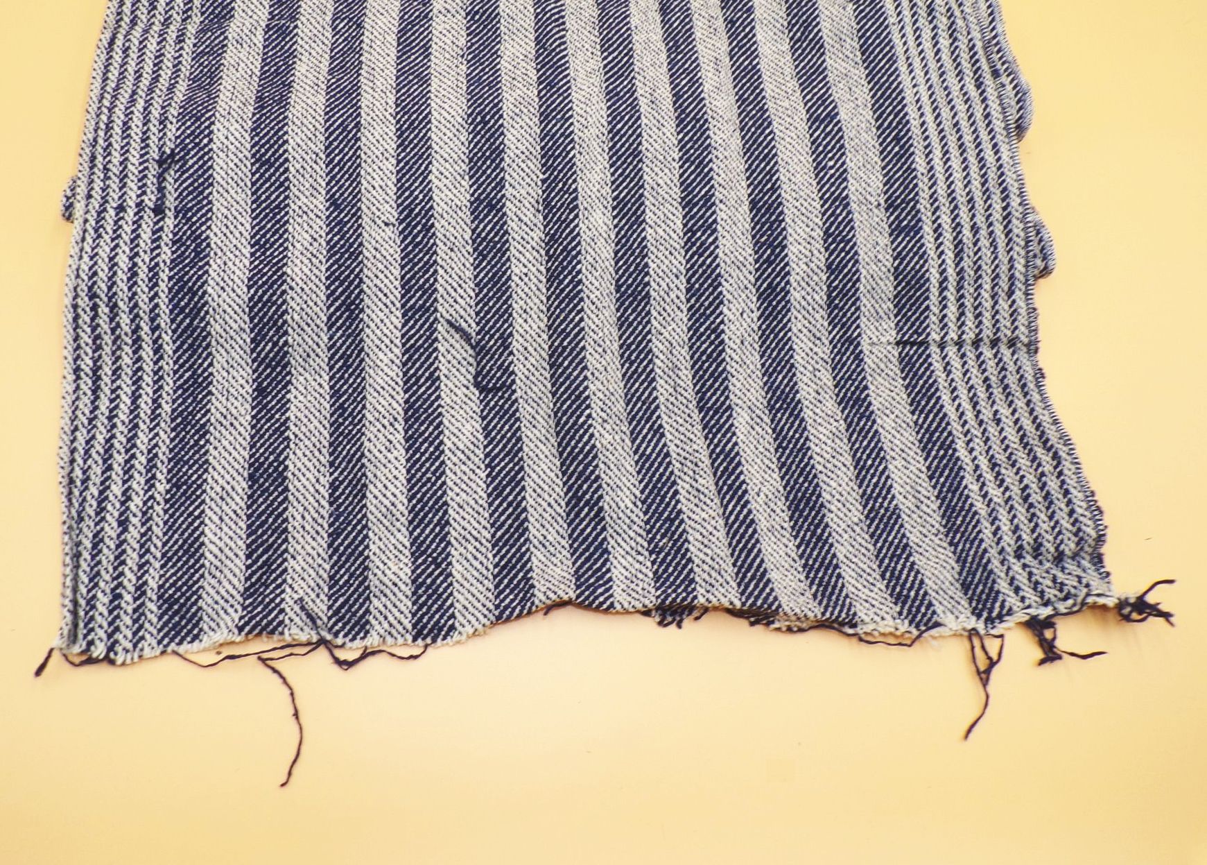 Altes Grubentuch Meterware blau weiß XL 47 x 310 cm Landhaus Look 