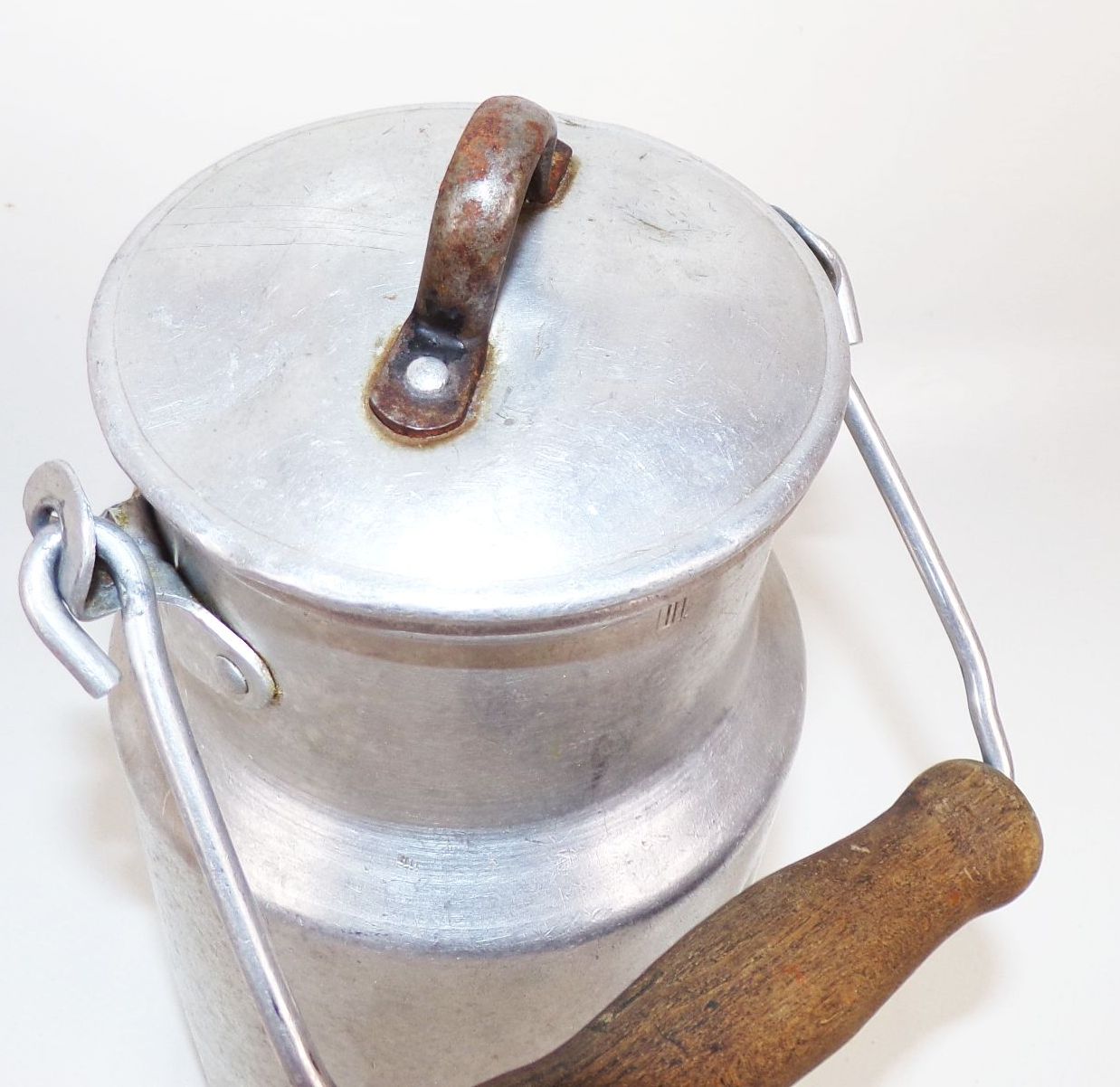 Alte Alu Milchkanne Behälter 1 Liter Pflanzgefäß Gartendeko