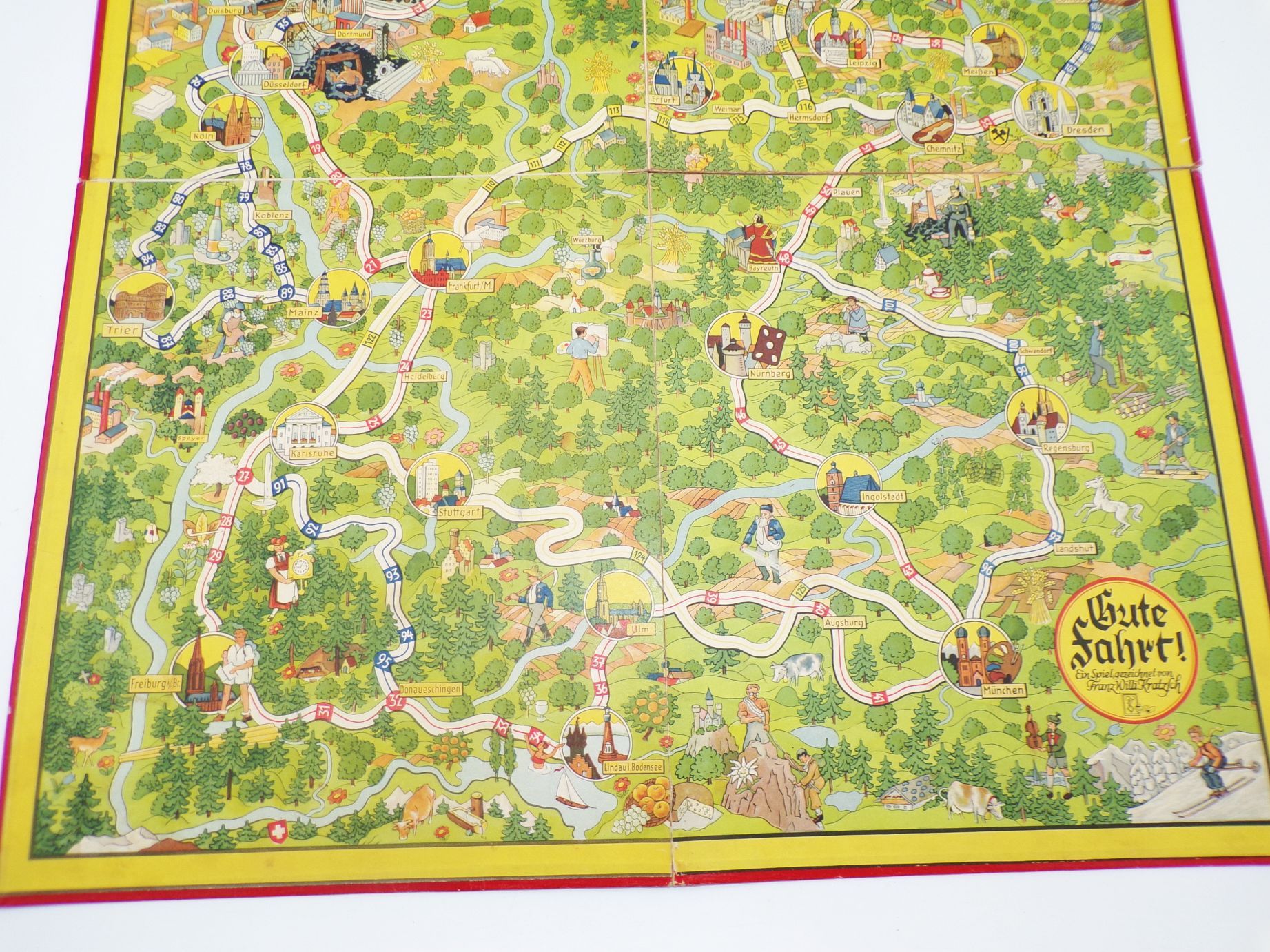Gute Fahrt durch unser deutsches Vaterland Brettspiel Kratzsch Spiele 1950 er 