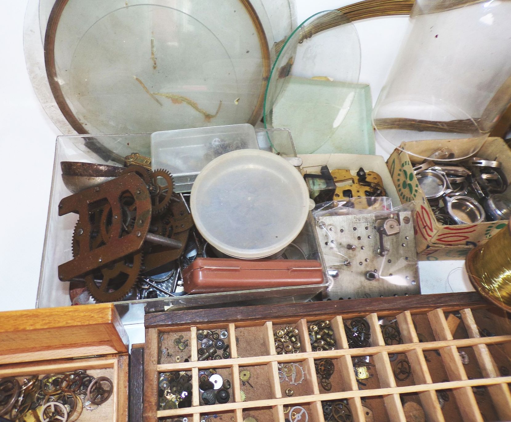 Konvolut Uhrmacher Ersatzteile Werkzeug Bastlerware Kleinteile 