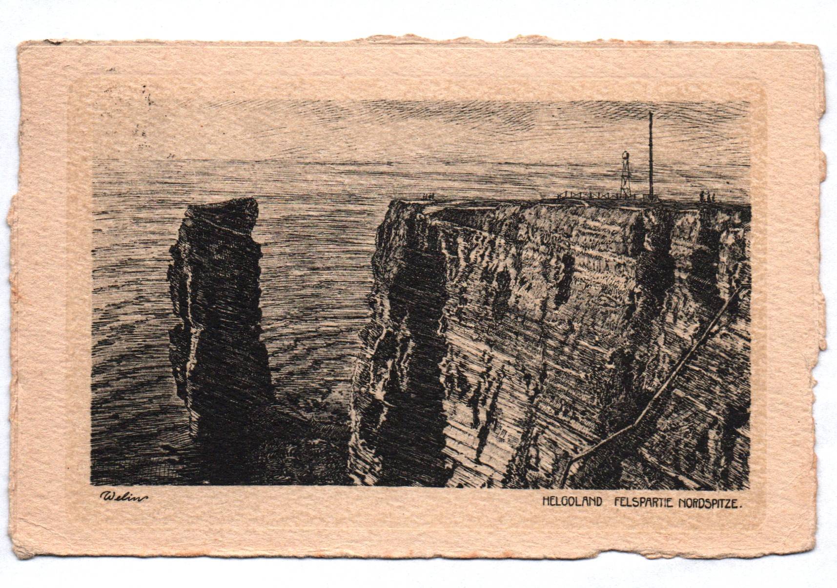 Ak Helgoland Felspartie Nordspitze Welin Stempel 1926 Dampfer Cobra 