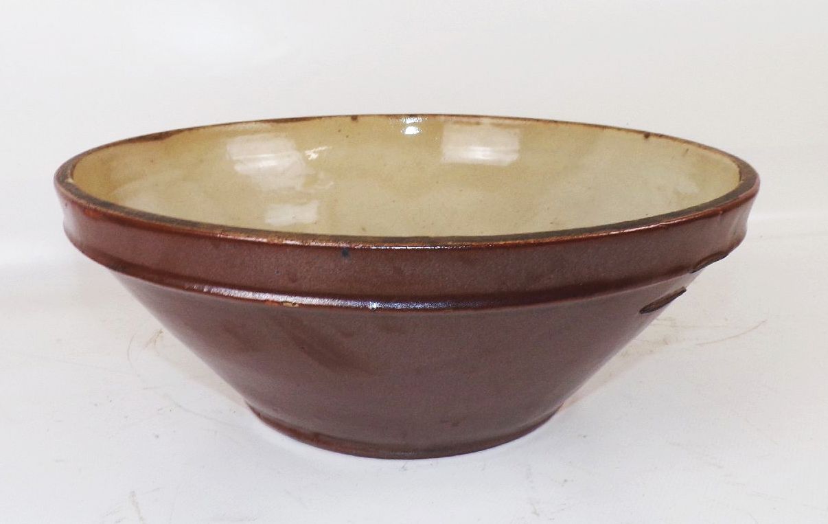 Bäuerliche Schüssel Keramik 2 Stück Braun Deko