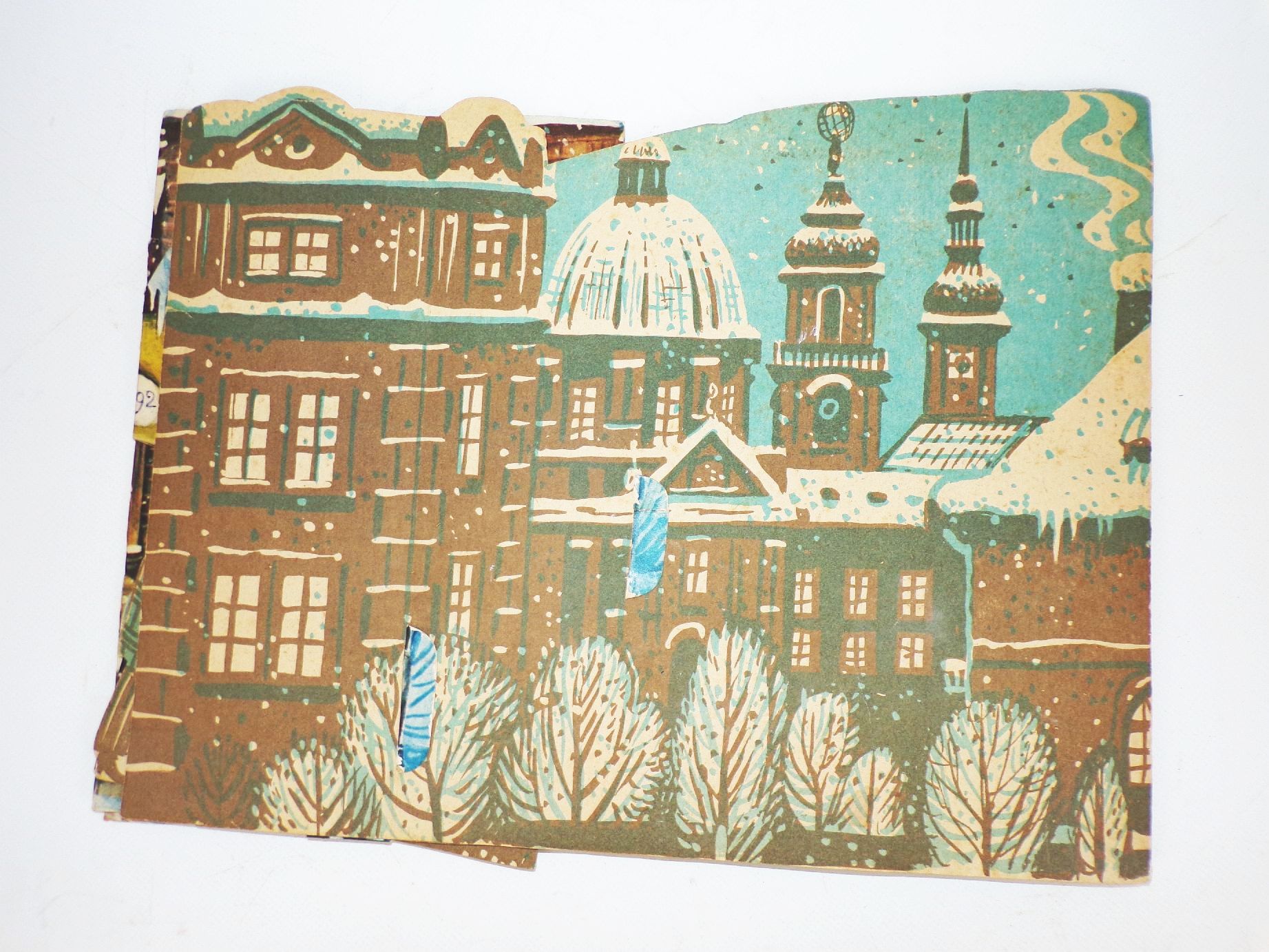 Kubasta Diorama 3 D Pop Up Winter Stadt 1969 Kubasta Diorama 3 D Pop Up Winter Stadt 1969