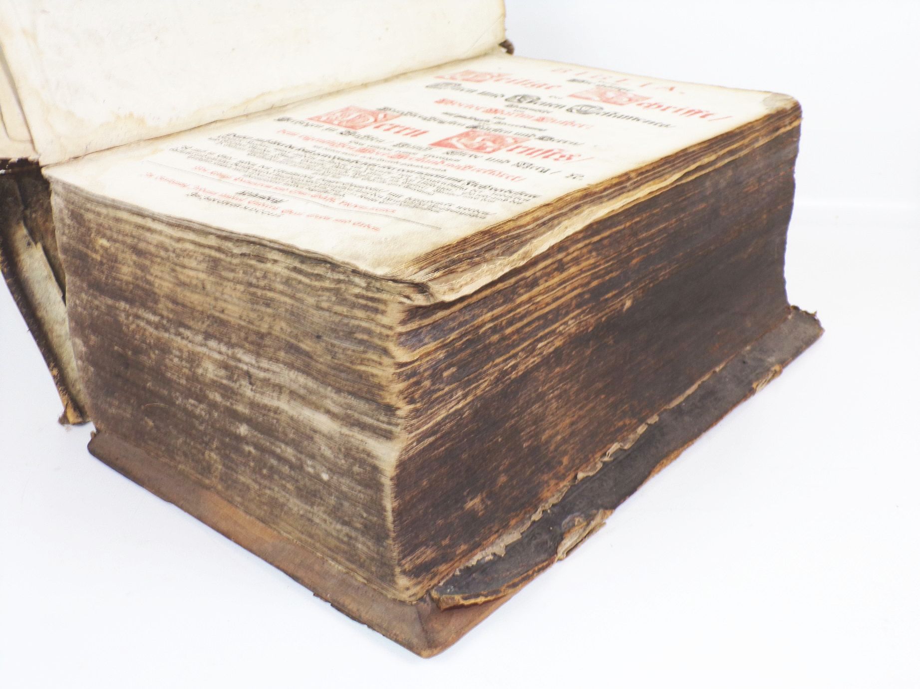 Bibel heilige Schrift Martin Luther 1703 Ledereinband 