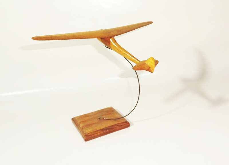 Schreibtisch Flugzeug Holz Segelflugzeug Fliegerei Deko Vintage 
