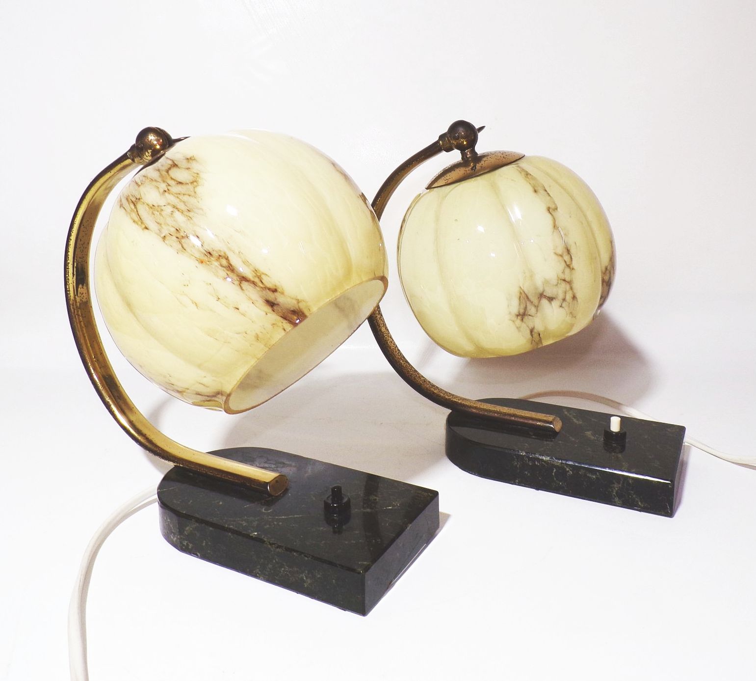 Alte Nachttischlampe 2 St Set Paar Tischlampe Art Deco E27 Leuchten