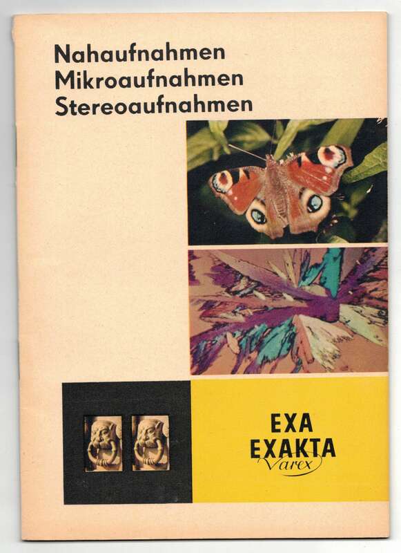Werbe Broschur Exa Exakta Varex Nahaufnahmen Mikroaufnahmen Stereoaufnahmen 1962 