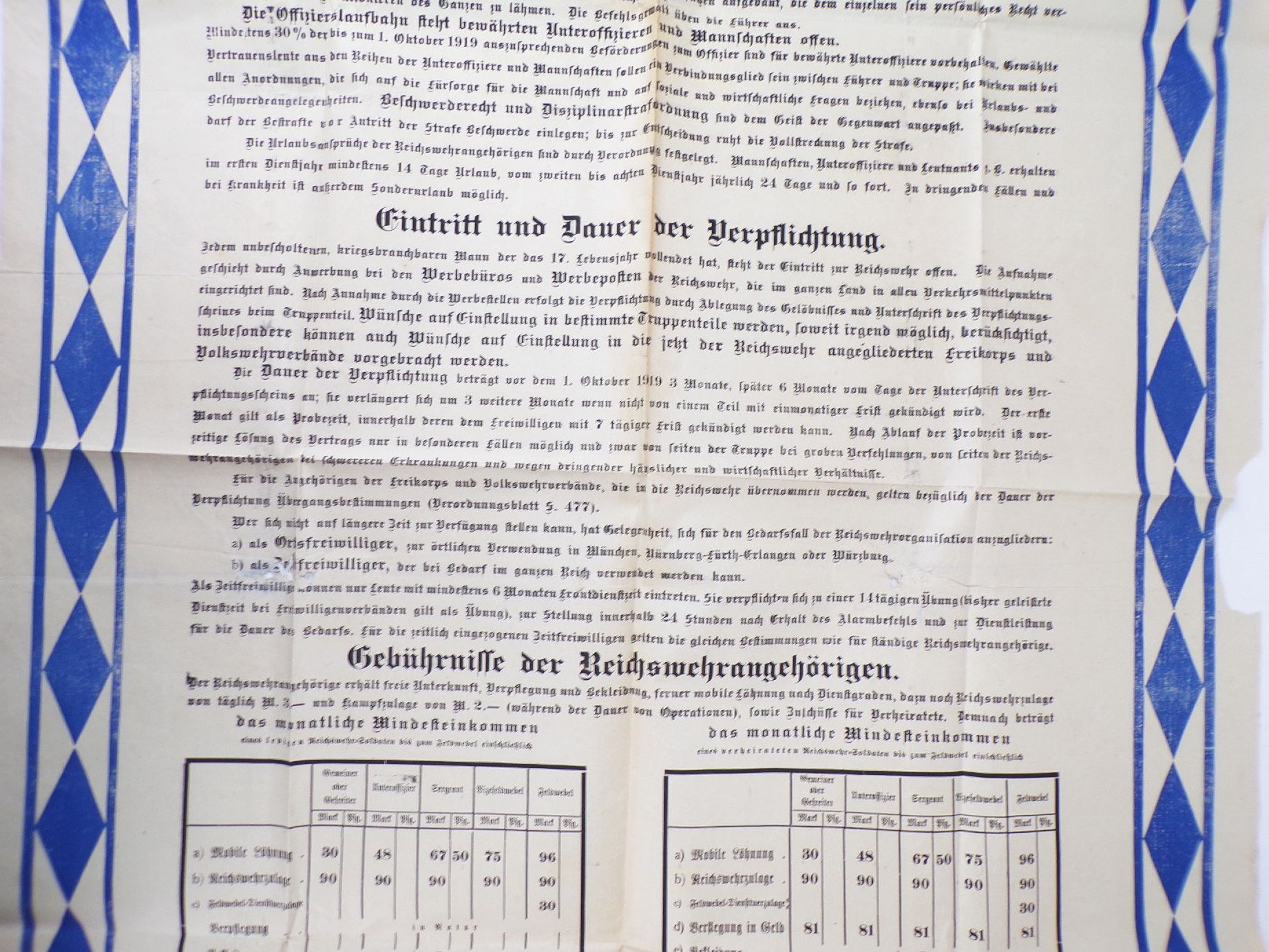 Plakat Reichswehr München 1919 Bayern