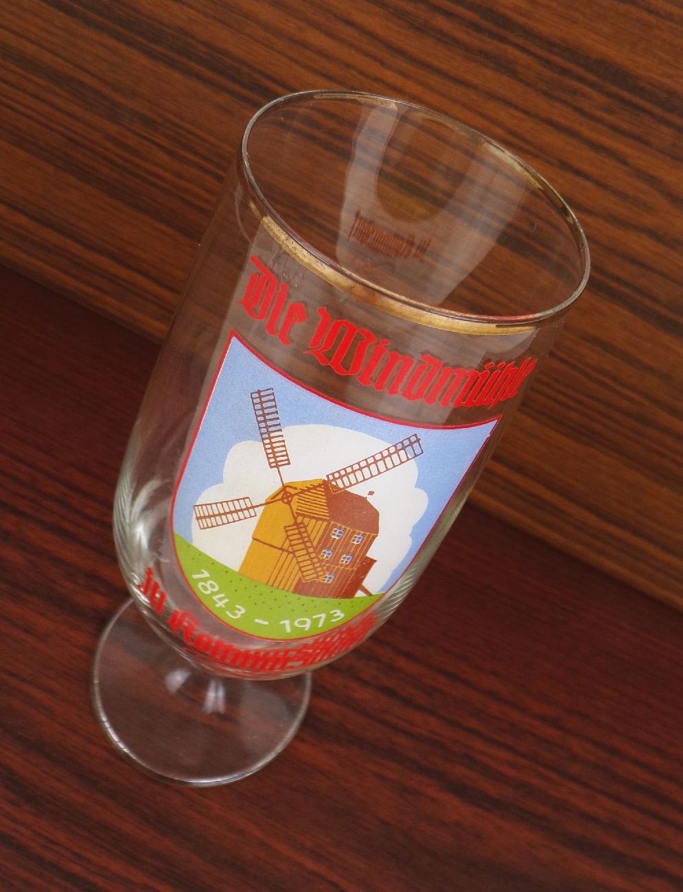 Altes Bierglas Windmühle Kottmarsdorf Andenkenglas DDR Biertulpe Altes Bierglas Windmühle Kottmarsdorf Andenkenglas DDR Biertulpe