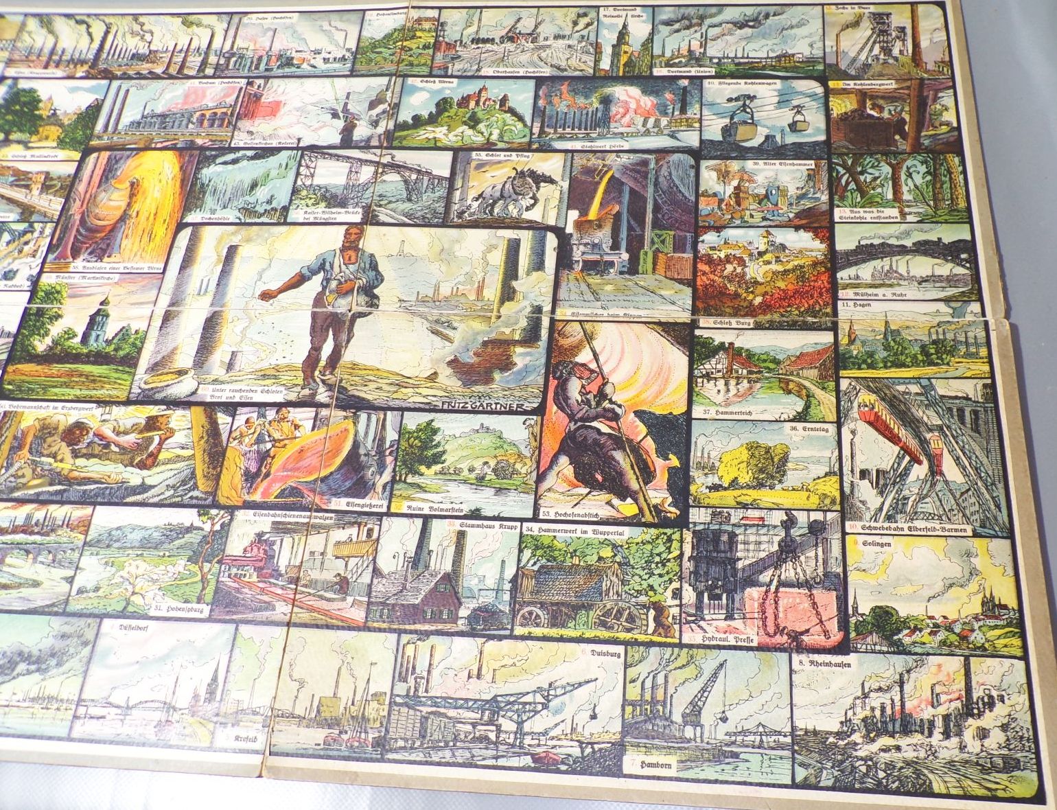 Altes Spielbrett Ruhrgebiet Rhein Jos Scholz Mainz Fritz Gärtner 1910er 1920er