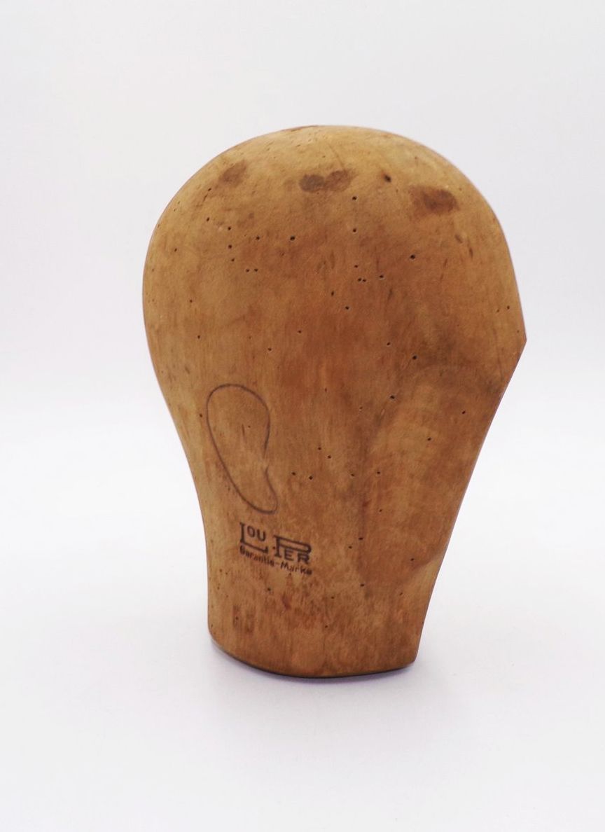 Alter Perückenkopf Lou Per Holz Vintage Deko