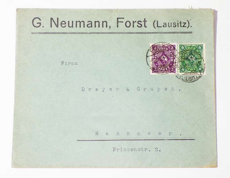 Brief Neumann Forst Lausitz 1922 Hannover 