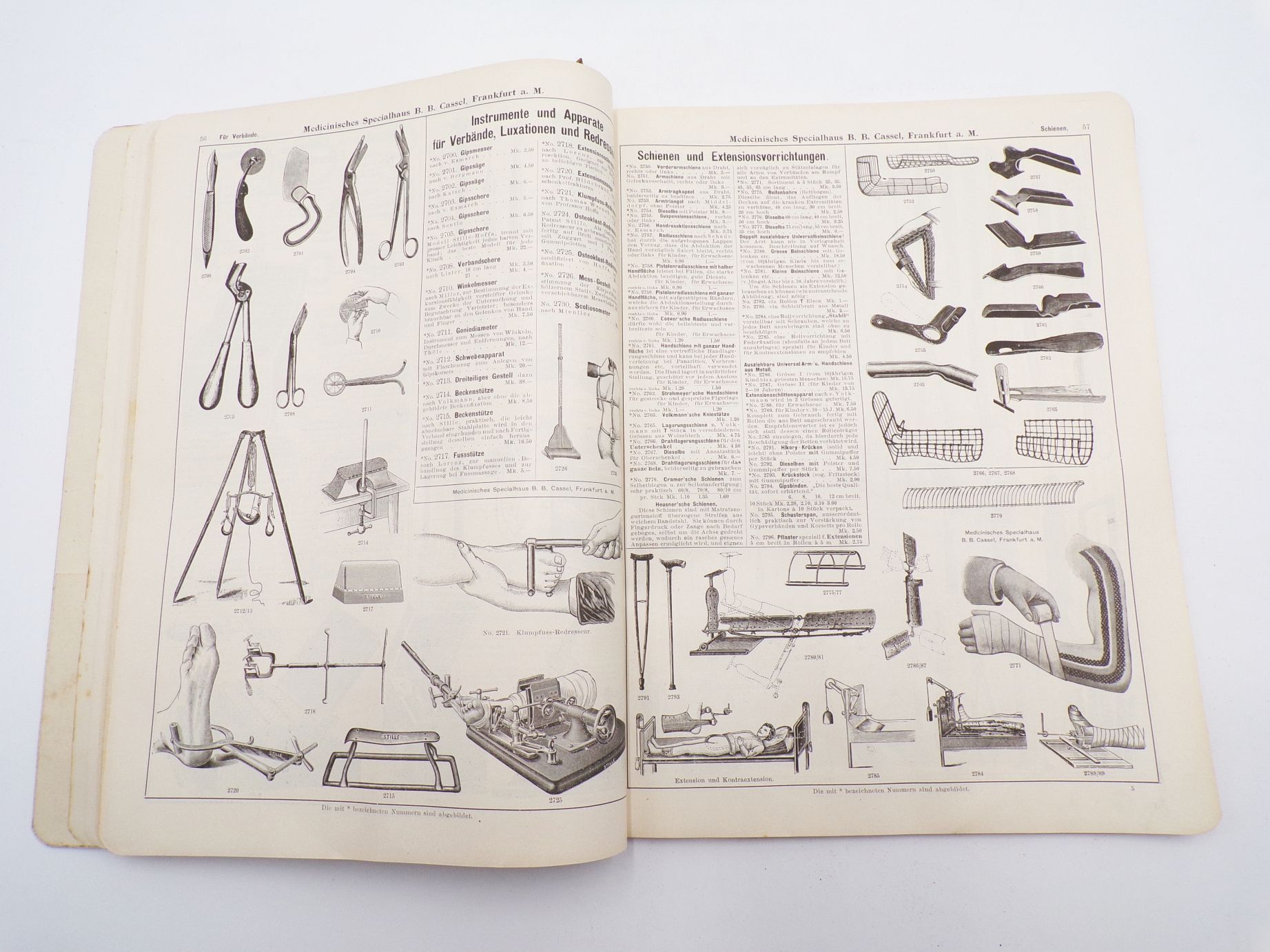 Alter Katalog Medizinisches Spezialhaus Cassel Frankfurt um 1900 Chirurgie