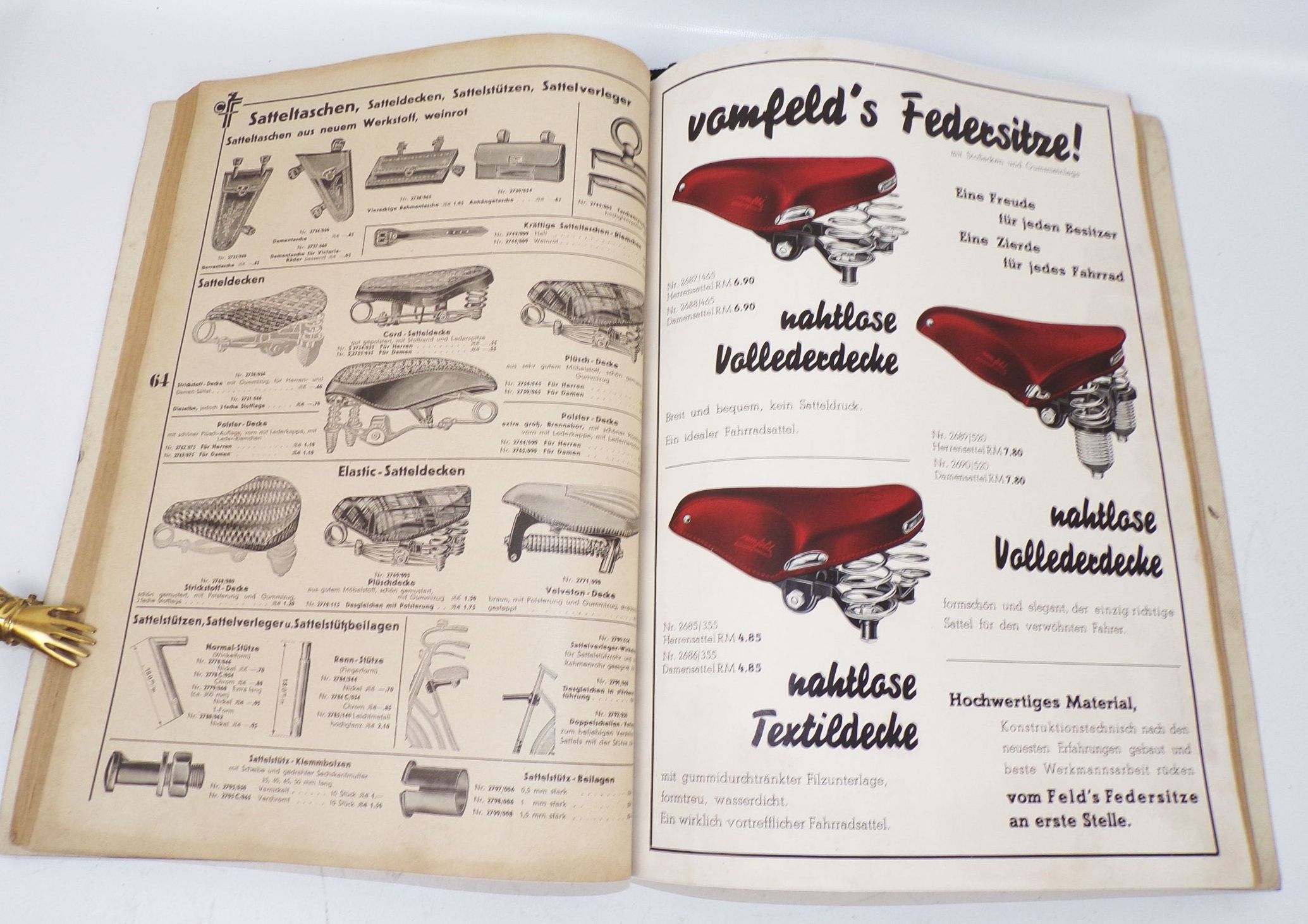 Alter Fahrrad Zubehör Katalog Curt Fiedler Leipzig 1930er bicycle 
