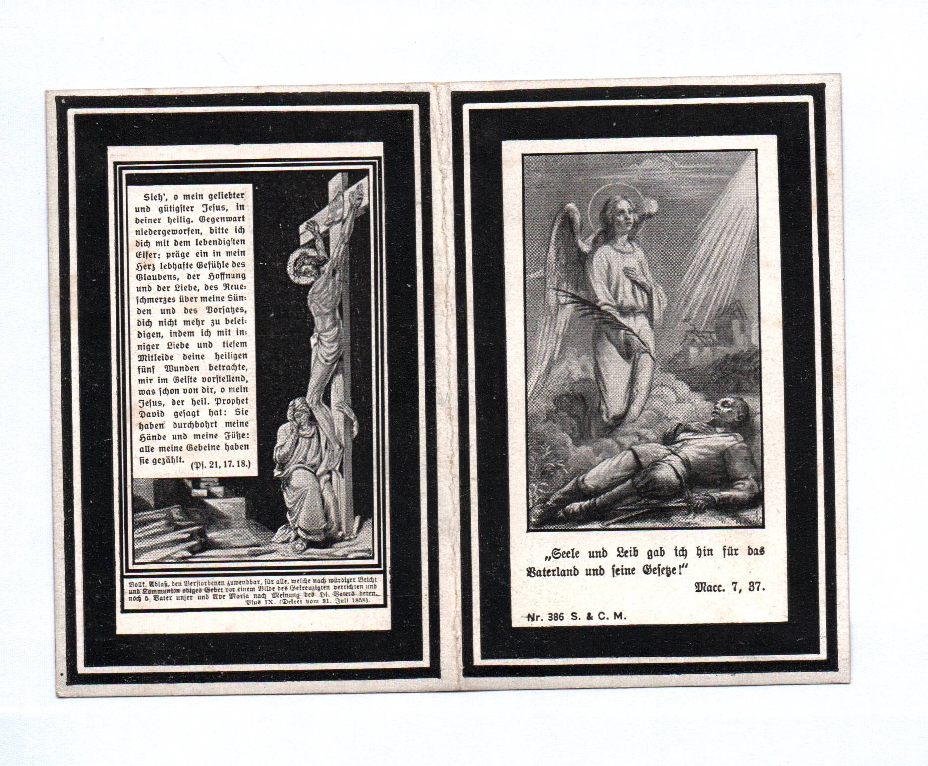 Sterbebild Armansberg 1918 Soldat kgl Inf Rgt5 12Kp