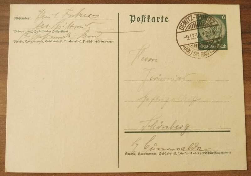 Postkarte Deutsches Reich 1936 Brief